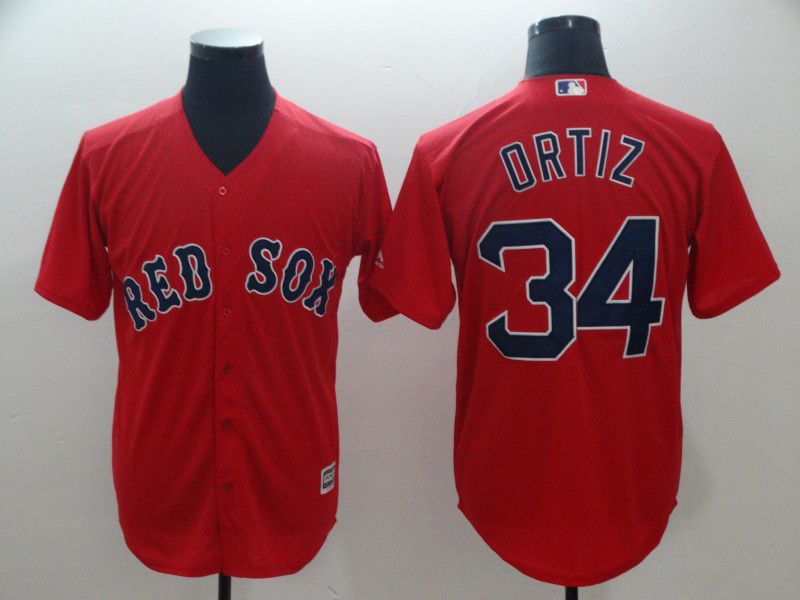 Men Boston Red Sox #34 Ortiz Red Game MLB Jerseys->youth mlb jersey->Youth Jersey